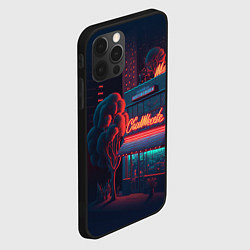 Чехол для iPhone 12 Pro Ночные улицы в неоновом свете, цвет: 3D-черный — фото 2