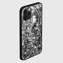 Чехол для iPhone 12 Pro Татуировки черепов, цвет: 3D-черный — фото 2