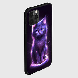 Чехол для iPhone 12 Pro Неоновый котик в лесу, цвет: 3D-черный — фото 2