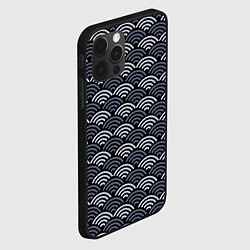 Чехол для iPhone 12 Pro Японский синий паттерн, цвет: 3D-черный — фото 2