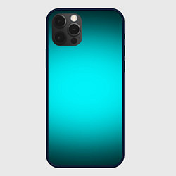 Чехол для iPhone 12 Pro Неоновый синий градиент, цвет: 3D-черный