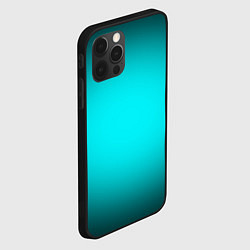 Чехол для iPhone 12 Pro Неоновый синий градиент, цвет: 3D-черный — фото 2