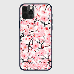 Чехол для iPhone 12 Pro Цветущая сакура: арт нейросети, цвет: 3D-черный