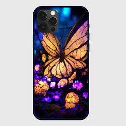 Чехол для iPhone 12 Pro Цветок бабочка midjouney, цвет: 3D-черный