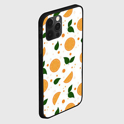 Чехол для iPhone 12 Pro Апельсины с листьями, цвет: 3D-черный — фото 2