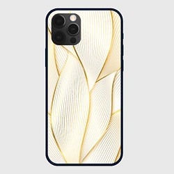Чехол для iPhone 12 Pro Золотые волны, цвет: 3D-черный