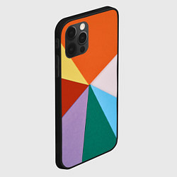 Чехол для iPhone 12 Pro Разноцветные пересекающиеся треугольники, цвет: 3D-черный — фото 2