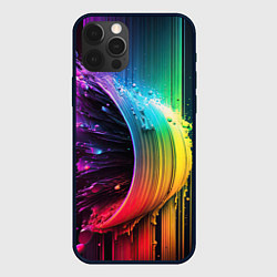 Чехол для iPhone 12 Pro Волна красок, цвет: 3D-черный