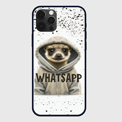 Чехол для iPhone 12 Pro Meerkats whatsapp, цвет: 3D-черный
