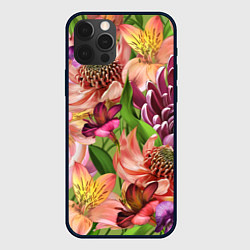 Чехол для iPhone 12 Pro Райские цветы, цвет: 3D-черный
