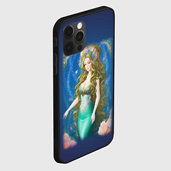Чехол для iPhone 12 Pro Фэнтези женщина русалка с цветами, цвет: 3D-черный — фото 2