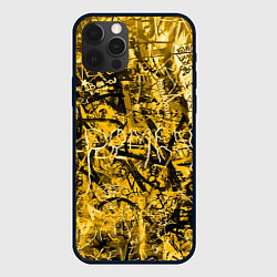 Чехол для iPhone 12 Pro Желтый хаос, цвет: 3D-черный