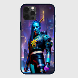 Чехол для iPhone 12 Pro Cyberpunk - brave girl - neural network, цвет: 3D-черный