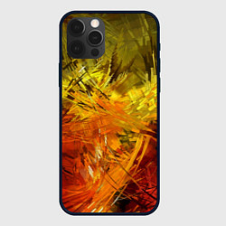 Чехол для iPhone 12 Pro Крисстализация пламени, цвет: 3D-черный