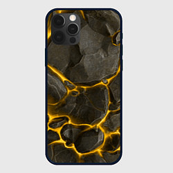 Чехол для iPhone 12 Pro Текстура монолита камня, цвет: 3D-черный