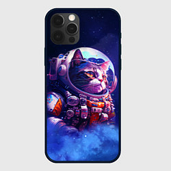 Чехол для iPhone 12 Pro Кот в космическом скафандре, цвет: 3D-черный