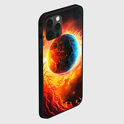 Чехол для iPhone 12 Pro Планета в огненном космосе, цвет: 3D-черный — фото 2
