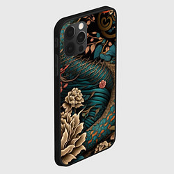 Чехол для iPhone 12 Pro Японский змей Irezumi, цвет: 3D-черный — фото 2