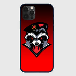 Чехол для iPhone 12 Pro Енот-Морпех, цвет: 3D-черный