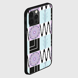 Чехол для iPhone 12 Pro Геометрический, круглый орнамент, цвет: 3D-черный — фото 2