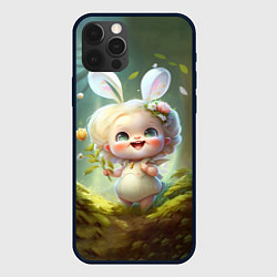 Чехол для iPhone 12 Pro Мультяшная девочка-зайка, цвет: 3D-черный