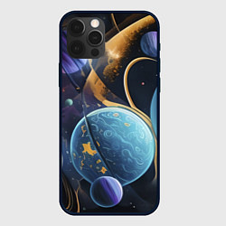 Чехол для iPhone 12 Pro Планеты во вселенной, цвет: 3D-черный