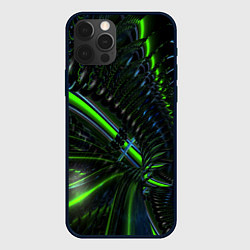 Чехол для iPhone 12 Pro Светящиеся лучи узор, цвет: 3D-черный