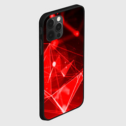 Чехол для iPhone 12 Pro Абстрактные красные лучи, цвет: 3D-черный — фото 2