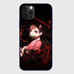 Чехол для iPhone 12 Pro Nezuko Demon Slayer art, цвет: 3D-черный