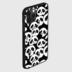 Чехол для iPhone 12 Pro Весёлые панды, цвет: 3D-черный — фото 2
