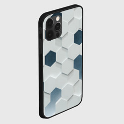 Чехол для iPhone 12 Pro Геометрические шестиугольники, цвет: 3D-черный — фото 2