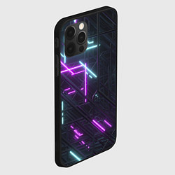 Чехол для iPhone 12 Pro Неоновые полосы, цвет: 3D-черный — фото 2