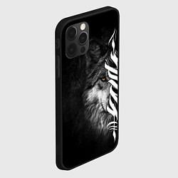 Чехол для iPhone 12 Pro Волк с узором, цвет: 3D-черный — фото 2