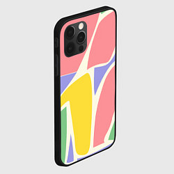 Чехол для iPhone 12 Pro Абстрактные разноцветные фигуры, цвет: 3D-черный — фото 2