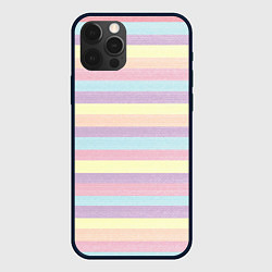 Чехол для iPhone 12 Pro Пастельные линии - текстура свитера, цвет: 3D-черный