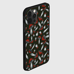 Чехол для iPhone 12 Pro Мухоморы - паттерн, цвет: 3D-черный — фото 2