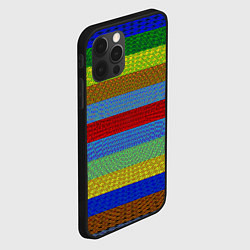 Чехол для iPhone 12 Pro Яркие полосы, цвет: 3D-черный — фото 2