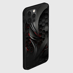 Чехол для iPhone 12 Pro Черные абстрактные плиты, цвет: 3D-черный — фото 2