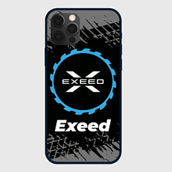 Чехол для iPhone 12 Pro Exeed в стиле Top Gear со следами шин на фоне, цвет: 3D-черный