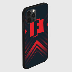 Чехол для iPhone 12 Pro Красный символ Fortnite на темном фоне со стрелкам, цвет: 3D-черный — фото 2