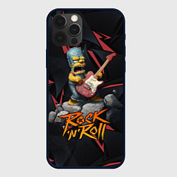 Чехол для iPhone 12 Pro Rocknroll simpsons, цвет: 3D-черный