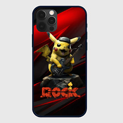 Чехол для iPhone 12 Pro Pikachu Rock style, цвет: 3D-черный