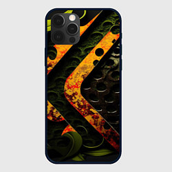 Чехол для iPhone 12 Pro Оранжевые полосы на неровной текстуре, цвет: 3D-черный