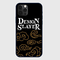 Чехол iPhone 12 Pro Demon Slayer anime clouds