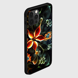 Чехол для iPhone 12 Pro Абстрактные цветы, цвет: 3D-черный — фото 2