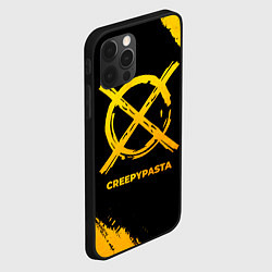 Чехол для iPhone 12 Pro CreepyPasta - gold gradient, цвет: 3D-черный — фото 2