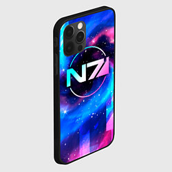 Чехол для iPhone 12 Pro Mass Effect неоновый космос, цвет: 3D-черный — фото 2