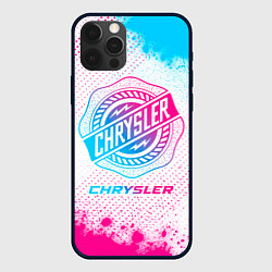 Чехол для iPhone 12 Pro Chrysler neon gradient style, цвет: 3D-черный