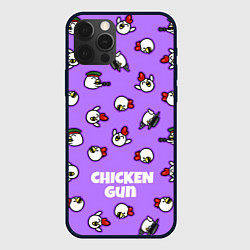 Чехол для iPhone 12 Pro Chicken Gun - паттерн, цвет: 3D-черный