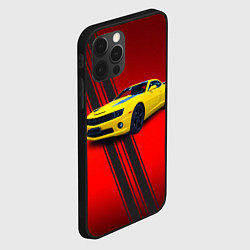 Чехол для iPhone 12 Pro Спортивный американский автомобиль Chevrolet Camar, цвет: 3D-черный — фото 2